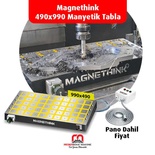 490x990 Elektropermanent Manyetik CNC Tabla Sistemi